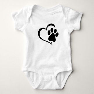 Body bébé empreinte de patte avec cœur – Amour mig