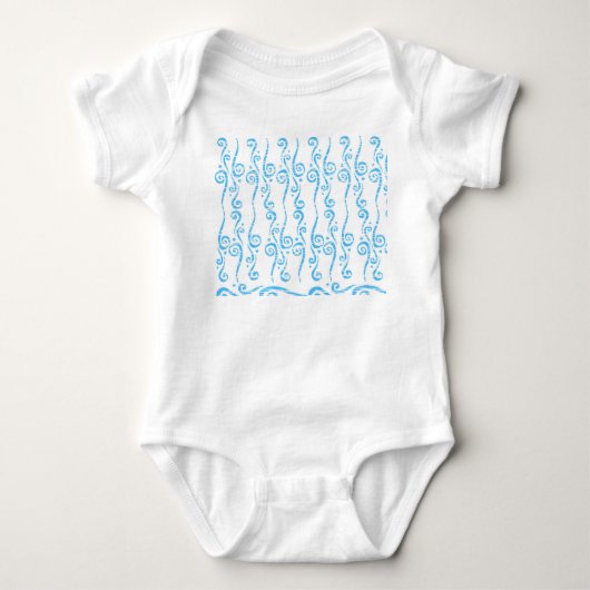 Body bébé en jersey à tourbillons bleus (Devant)