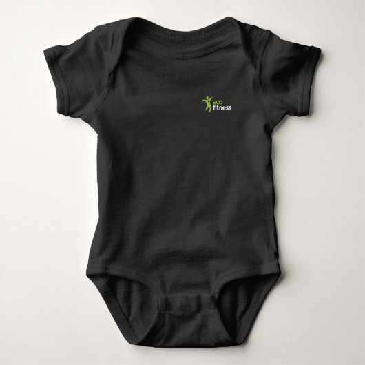 Body bébé en jersey | Eco Fitness Noir (Devant)