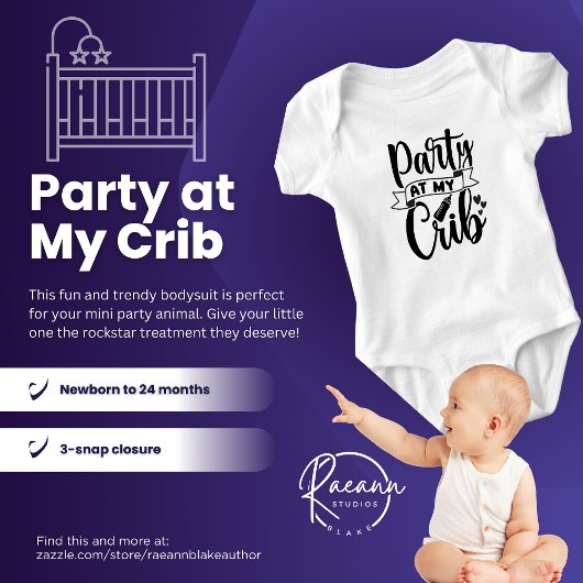 Body bébé en jersey "Fête chez moi"