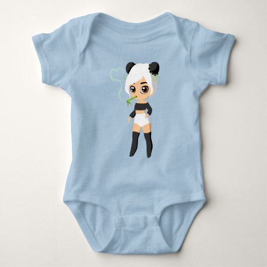 Body bébé en jersey panda mignon (Devant)
