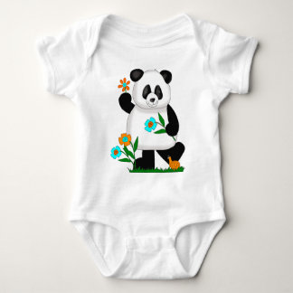 Body Bébé Enfants Panda Avec Fleurs 2