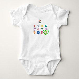Body bébé étapes mensuelles 1 à 12 mois coeur