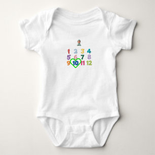 Body bébé étapes mensuelles de 1 à 12 mois cœur