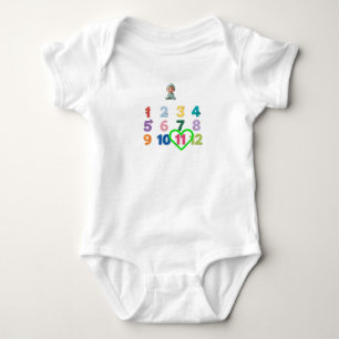 Body bébé étapes mensuelles de 1 à 12 mois cœur
