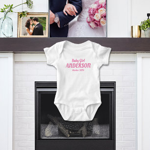 Body Bébé fille Faire-part de naissance - Nom, Mois, An
