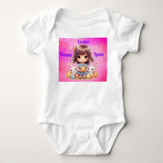 Body bébé fille Joyeuses Pâques (Devant)