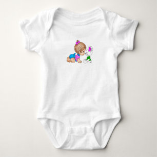 Body bébé fille mignonne et lapin