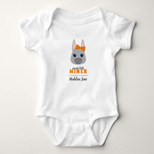 Body Bébé Fille Orange Donkey Bodysuit (Devant)