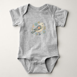 Body bébé floral Petite Oiseau Vert