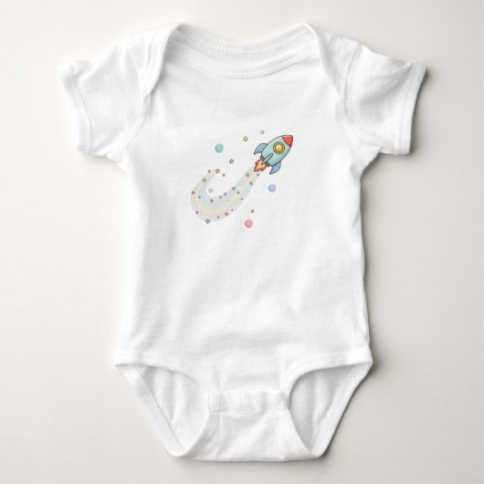 Body bébé fusée spatiale mignonne – Galaxie pastel (Devant)