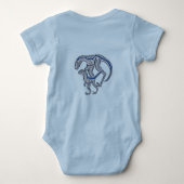 Body Bébé garçon fille dinosaure Raptor Bleu Nourrisson (Dos)