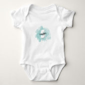 Body Bébé garçon monogrammé bleu sarcelle (Devant)