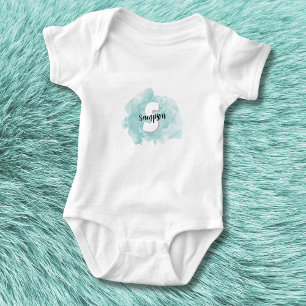 Body Bébé garçon monogrammé bleu sarcelle