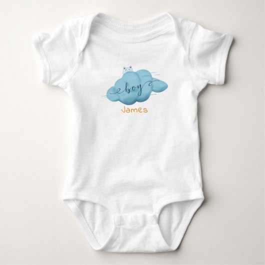 Body bébé garçon nuage aquarelle mignon (Devant)