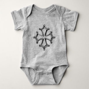 Body bébé gris Croix occitane