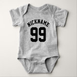 Body Bébé gris et noir | Design Jersey Sport<br><div class="desc">Bébé gris et noir | Sports Jersey Design ・ Baby Football Bodysuit</div>