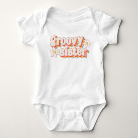 Body bébé Groovy Sister Retro Daisy | Bohème année (Devant)