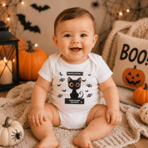 Body bébé Halloween – Chat noir personnalisé