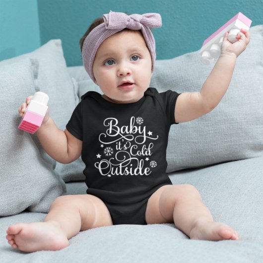 Body Bébé Il Fait Froid Dehors Noir et Blanc