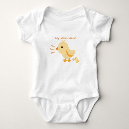 Body Bébé jaune mignon poussette (Devant)