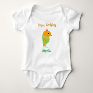 Body bébé joyeux anniversaire bébé oiseau mignon