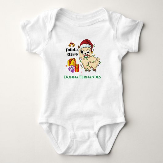 Body bébé lama de Noël (Devant)