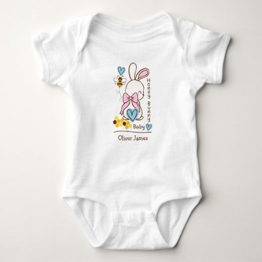 Body Bébé Lapin Chéri – Combinaison Bébé Sur-Mesure (Devant)