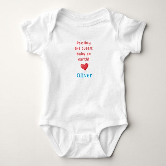 Body Bébé le plus mignon de la Terre & Nom, Cadeau de b (Devant)