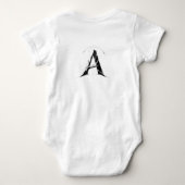 Body bébé lettre A abstraite noir et blanc (Dos)