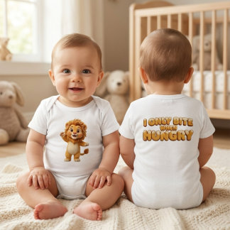 Body bébé lion drôle - Je ne mords que lorsque j'a