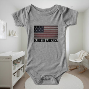 Body bébé 'Made in America' avec drapeau américain