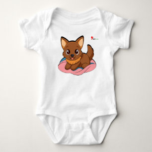 Body bébé marron Chibi Chien Mignon Cadeau