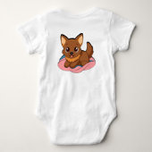 Body bébé marron Chibi Chien Mignon Cadeau (Dos)