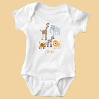 Bébé Mignon Animaux de Safari Aquarelle Nom Person