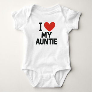 Body bébé mignon avec cœur "J'aime ma tante"