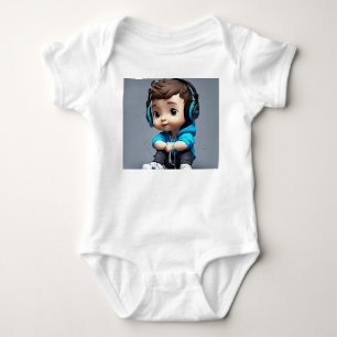 Body 🎤 Bébé Mignon Avec Des Lunettes Tenant Un Micro