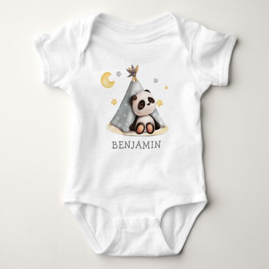 Body Bébé mignon Boho Panda Anniversaire (Devant)