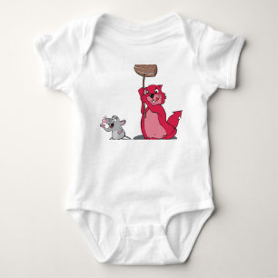 Body bébé mignon castor rouge au travail - Artisti