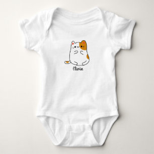 Body Bébé Mignon Chat Kawaii Nom Personnalisé