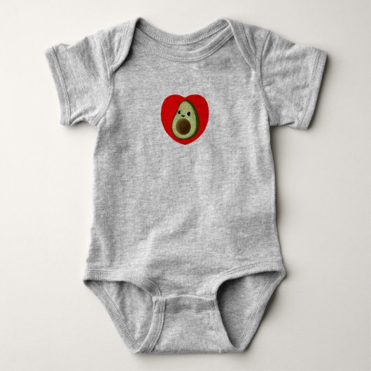 Body Bébé mignon Dessin Avocado Dans Le Coeur Rouge (Devant)
