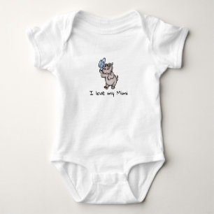 Body Bébé mignon Hippo I Love my Mimi