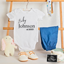 Bébé mignon Johnson Personnalisé Est. 20XX Unisex