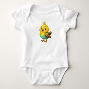 Body bébé mignon petit poussin jaune
