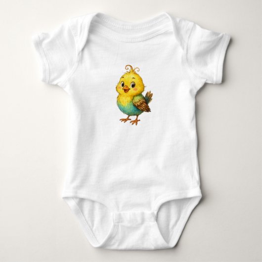 Body bébé mignon petit poussin jaune (Devant)