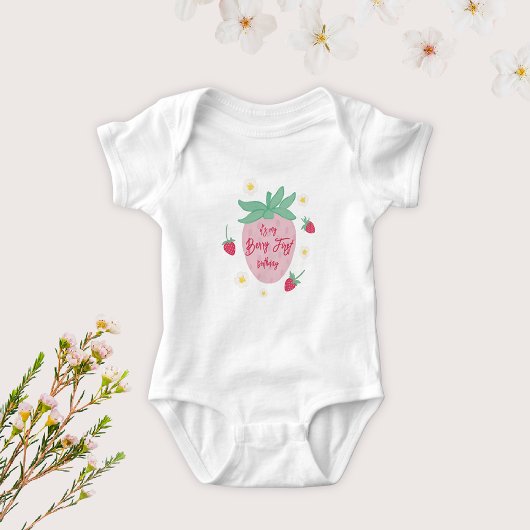 Body Bébé 'Mon Premier Anniversaire aux Fruits Rou