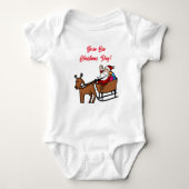 Body Bébé "Né le jour de Noël" Bodysuit Père Noël Sled (Devant)