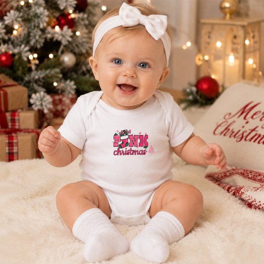 Body bébé Noël rose