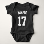 Body Bébé noir et blanc | Sports Jersey Design<br><div class="desc">Bébé noir et blanc | Sports Jersey Design ・ Bodysuit bébé</div>