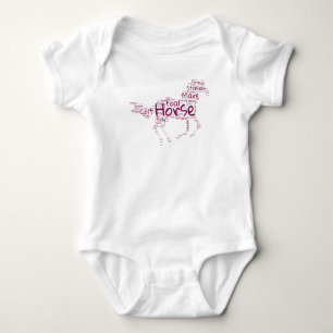 Body bébé nuage de mots de cheval – Cadeau mignon